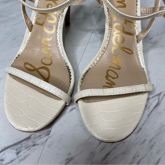 Sam Edelman Dara Ivory Croc Faux Leather Heeled Sandal 9M - Picture 10 of 14